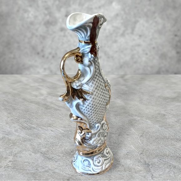 Vintage Jim Beam Collectible Decanter Ceramic Floral Gold, Pink, Green & White - Picture 3 of 16